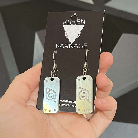 Leaf Village Headband Anime Earrings