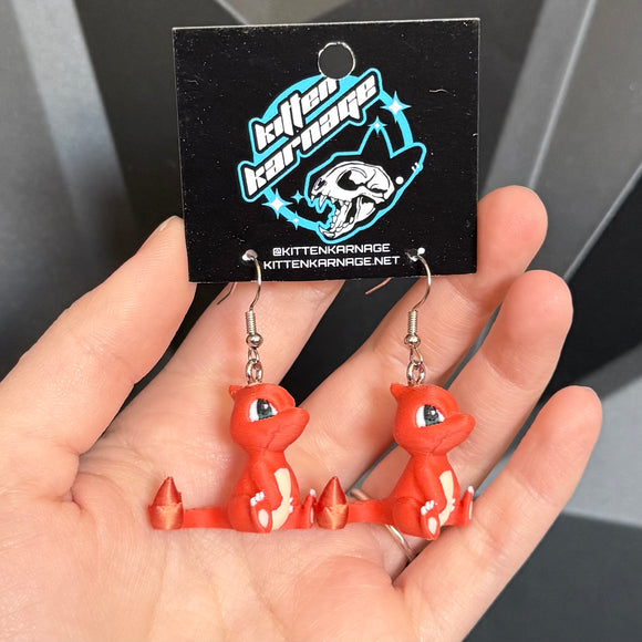 Charmeleon 3D Printed Nintendo Pokemon Earrings