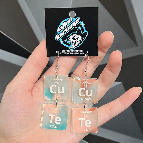 Color Shifting CuTe Periodic Table Element Science Earrings