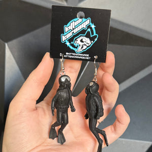 3D Scuba Diver Marine Biology Earrings