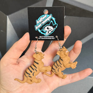 3D Tiger Baby Zoo Animal Earrings