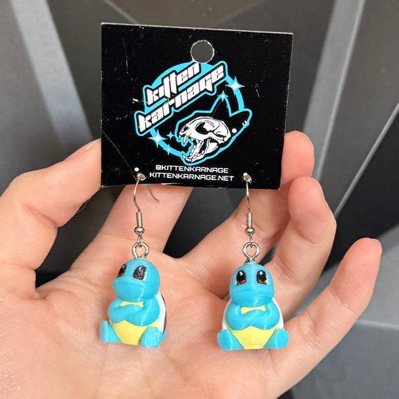 Squirtle 3D Printed Nintendo Pokemon Earrings