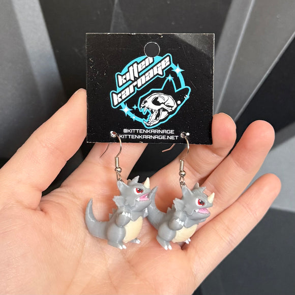 Rhydon 3D Printed Nintendo Pokemon Earrings