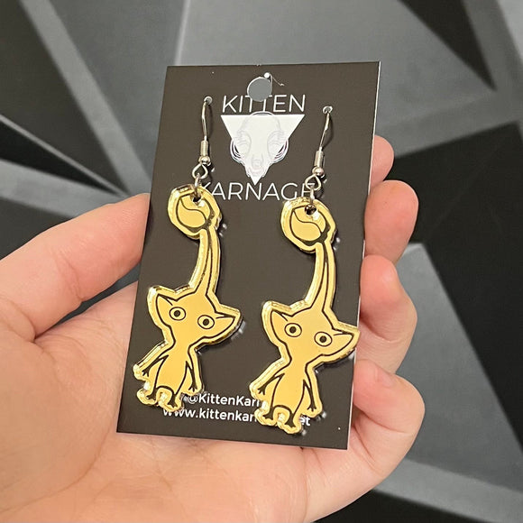 Gold Yellow Pikmin Earrings