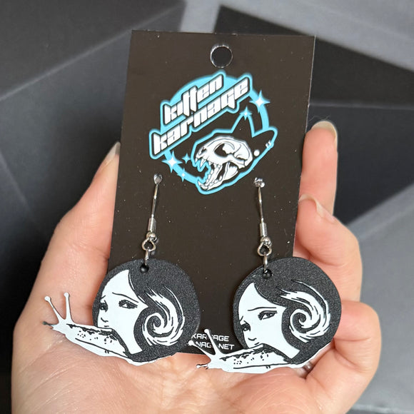 Junji Ito Snail Girl Horror Manga Anime Earrings