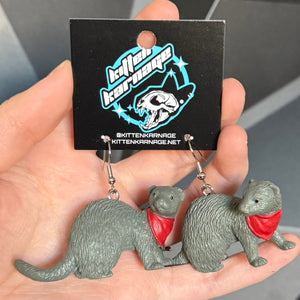 3D Ferret Pet Earrings