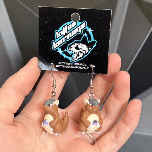 Kangaskhan 3D Printed Nintendo Pokemon Earrings