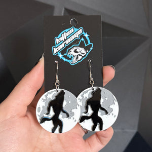 Werewolf Full Moon Cryptid Earrings