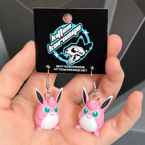 Wigglytuff 3D Printed Nintendo Pokemon Earrings