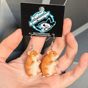 3D Hamster Pet Earrings