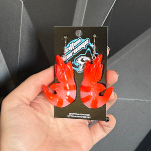 3D Shrimp Earrings