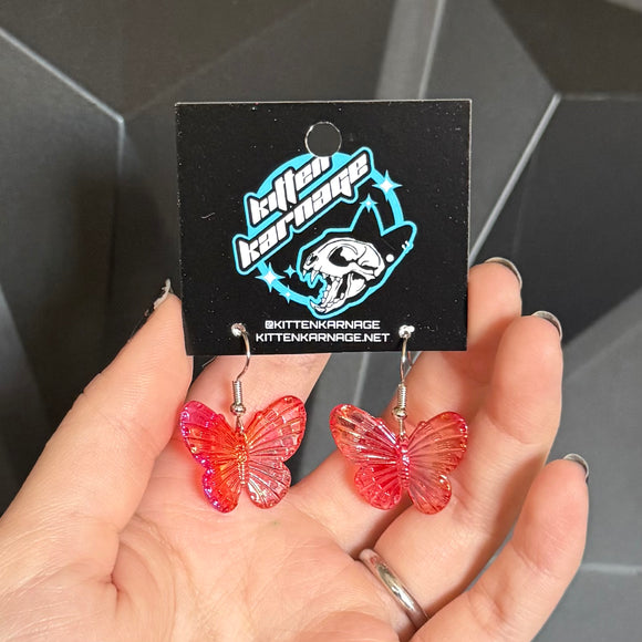 Ombre Red Butterfly Earrings
