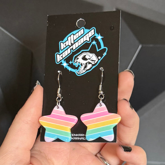 Pastel Rainbow Star Earrings