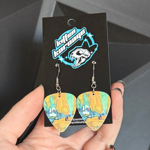 Functional Van Gogh Les Alysclamps Guitar Pick Earrings