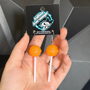 Orange Dumdum Lollipop Earrings