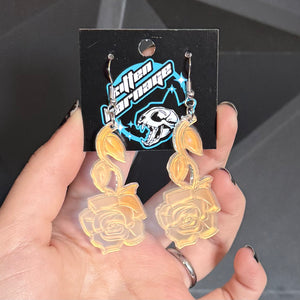 Frosted Color Shifting Rose Earrings