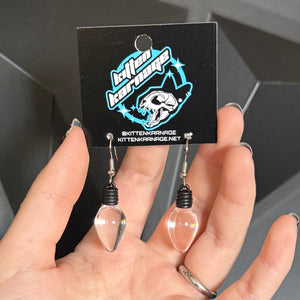 Clear Christmas Light Bulb Earrings