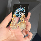 Frosted Color Shifting Rose Earrings