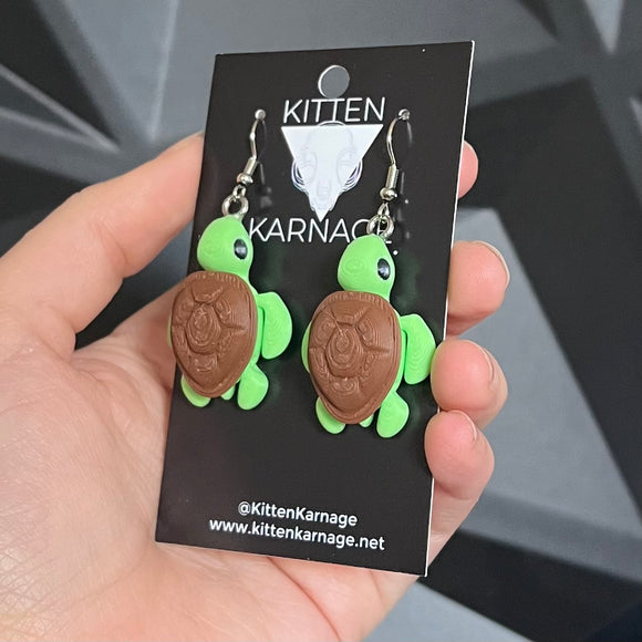 Jointed 3D Printed Turtle Earrings