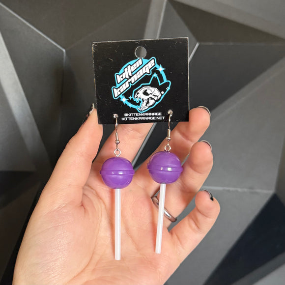 Purple Dumdum Lollipop Earrings