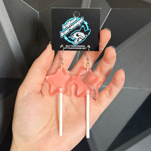 Peach Star Lollipop Earrings