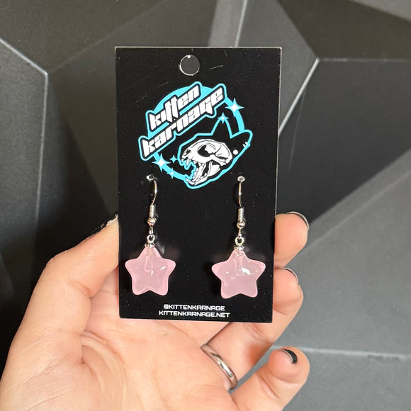 Light Pink 3D Rounded Star Earrings