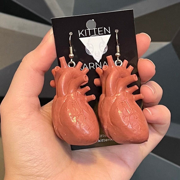 3D Anatomical Heart Earrings