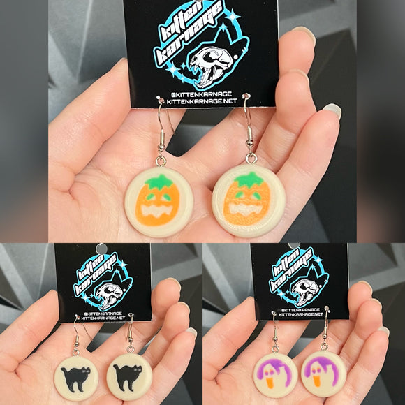 3D Printed Pillsbury Halloween Sugar Cookie Earrings