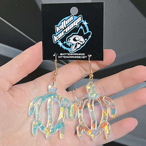 Color Shifting Sea Turtle Animal Earrings