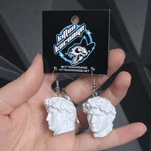 3D Printed David Marble Statue Earrings