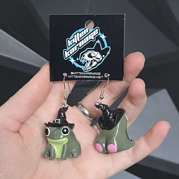 3D Printed Witch Frog Earrings