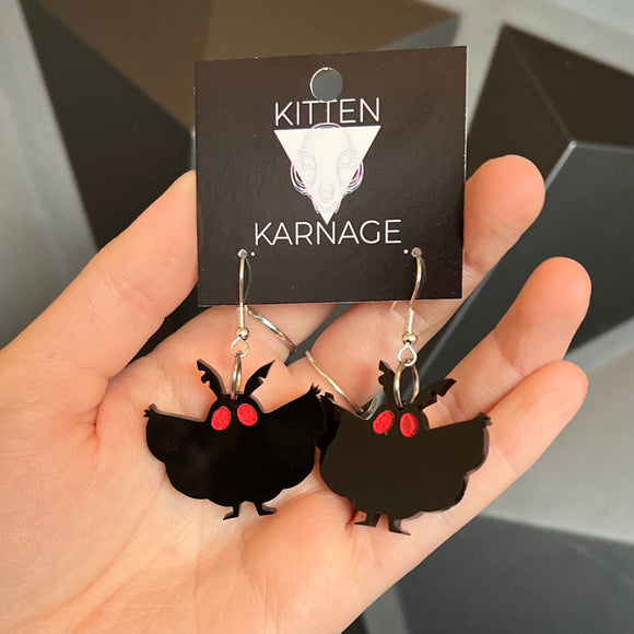 Mothman Cryptid Cryptozoology Earrings