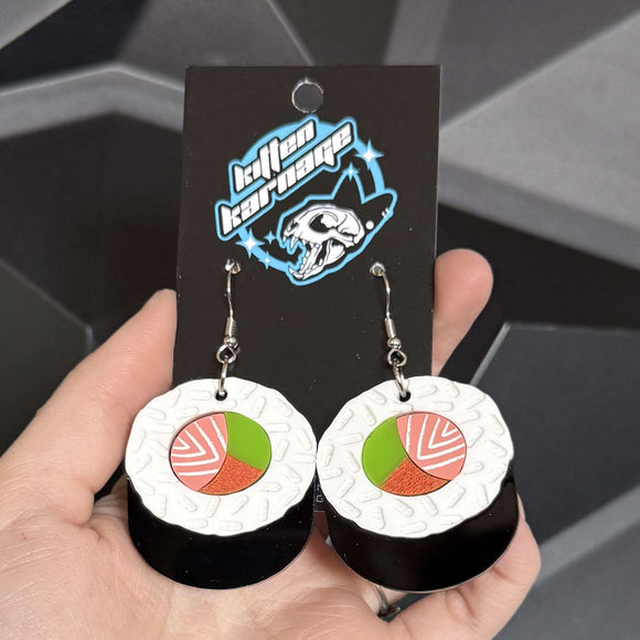 Sushi California Salmon Roll Earrings