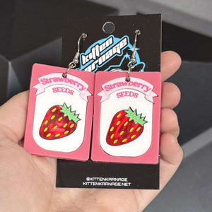 Strawberry Seeds Gardening Earrings