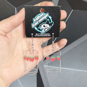NANA Strawberry Glass Cup Earrings