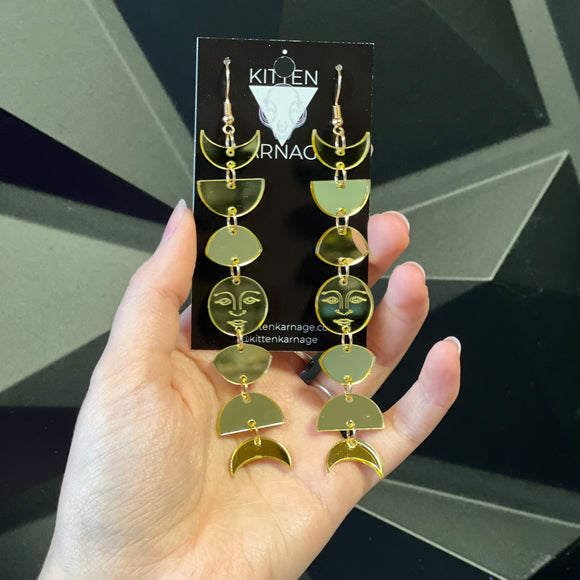 Gold Moon Phase Earrings