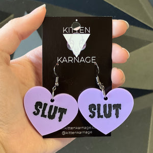 Slut Heart Earrings